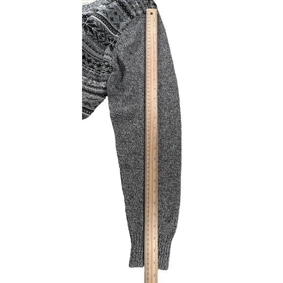 Weatherproof Sweater Mens Medium Gray Black Newsprint Crewneck Cotton NEW NWT - Picture 4 of 11